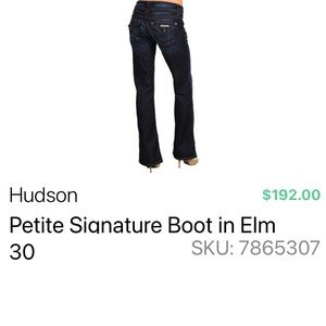 Hudson Womens Signature PETITE Bootcut Jeans.